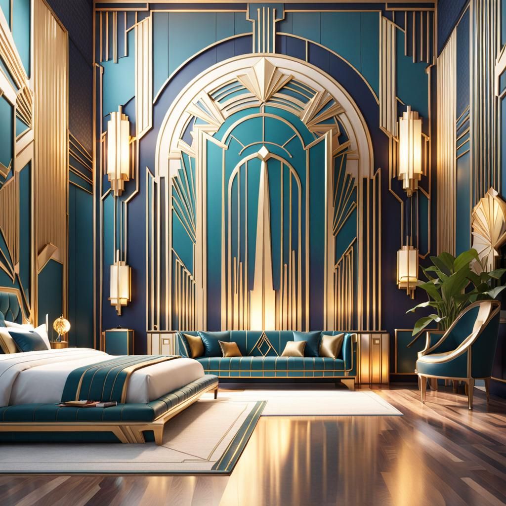 Art deco bedroom  by @Pop
