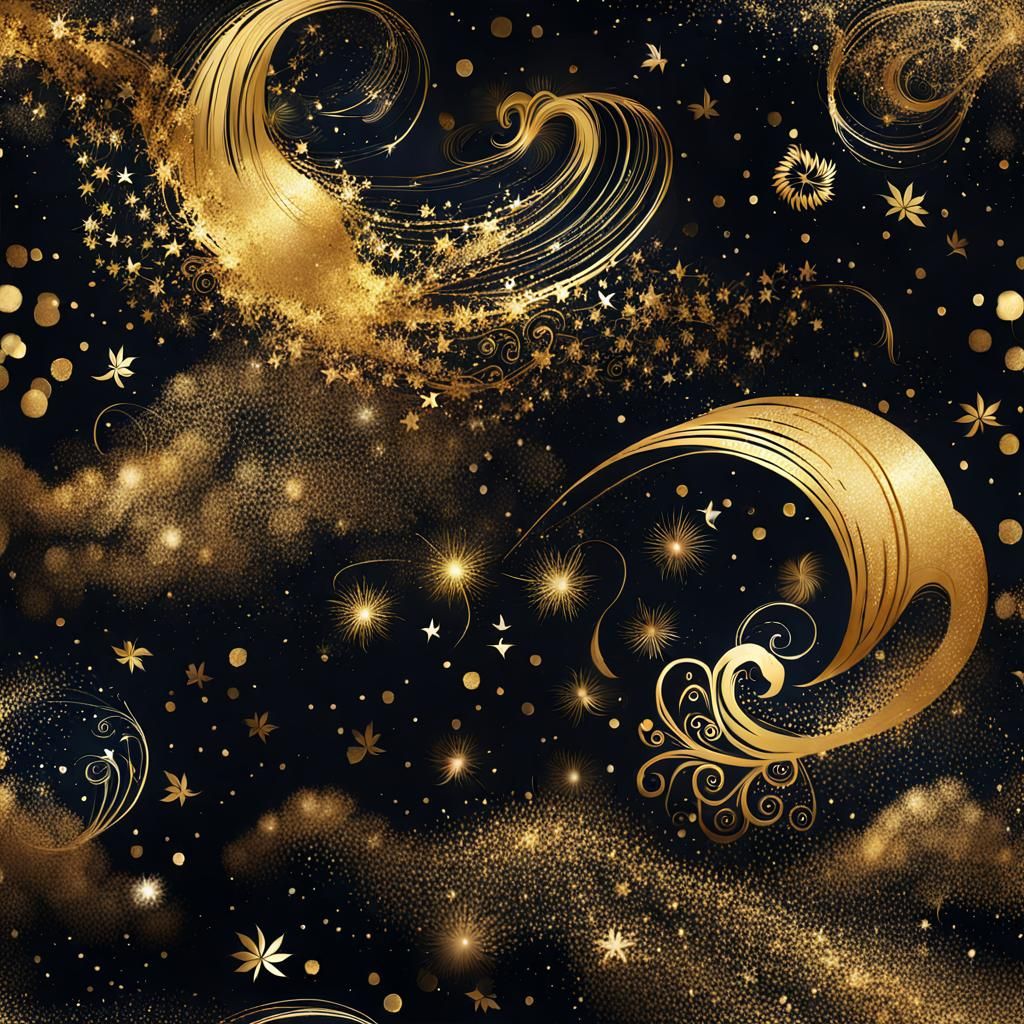 Magic whimsical wind gold dust