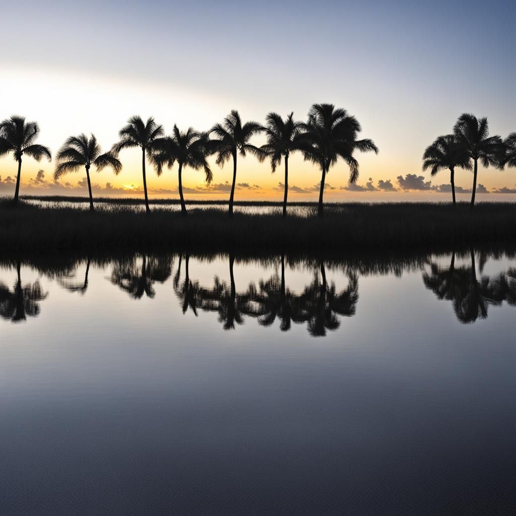 The calm quiet peaceful hours before sunrise in South Florid...