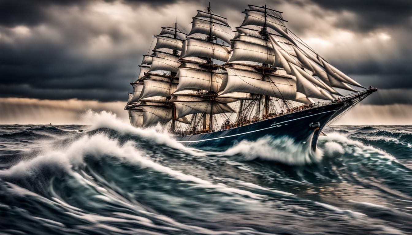 Ship on moving waves  by @Ed Evans