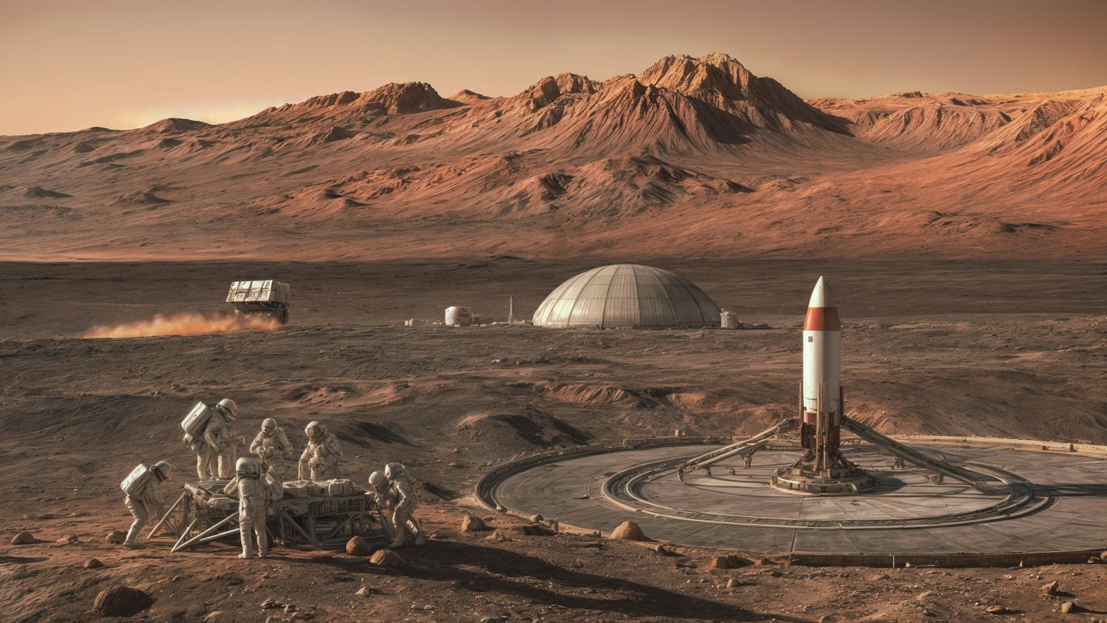 Daily Work on the Mars Colony