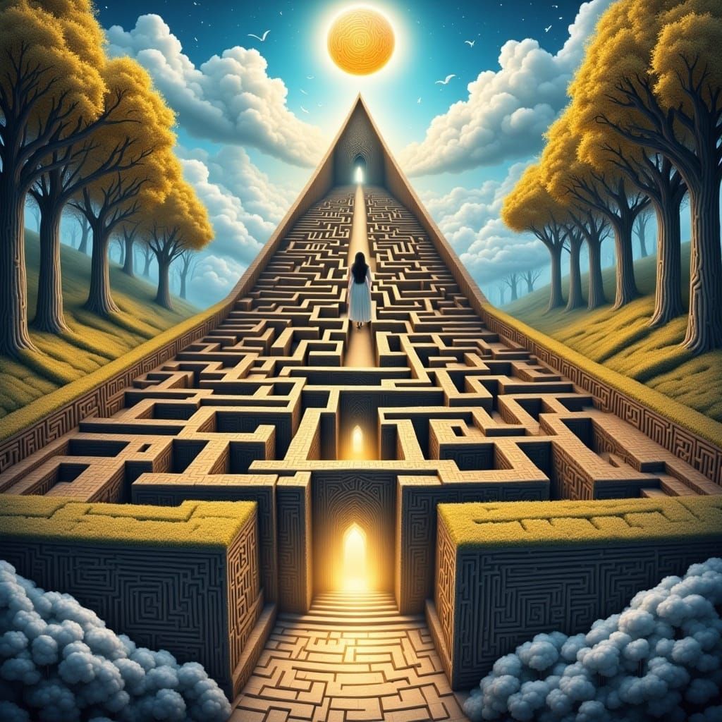 <lora:Flux Maze:1.0> triangle maze