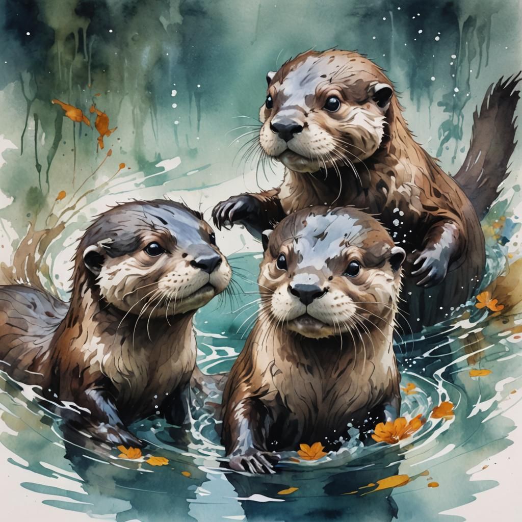 Otters   by @Chief_Runs-with-scissors