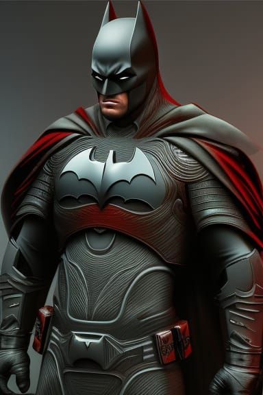 batman but with a fully covered face and blood red armour, 8...