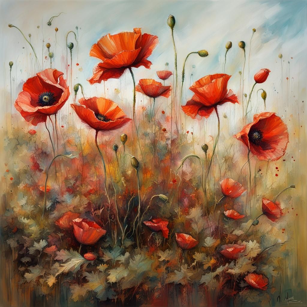 Wild Poppies - AI Generated Artwork - NightCafe Creator