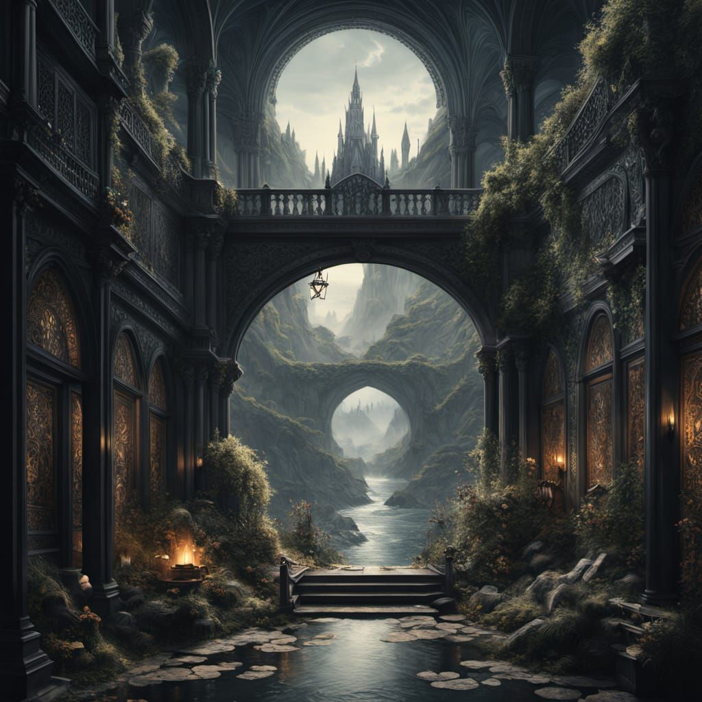 Eerie Goth Fairy Tale Book with Intricate Details