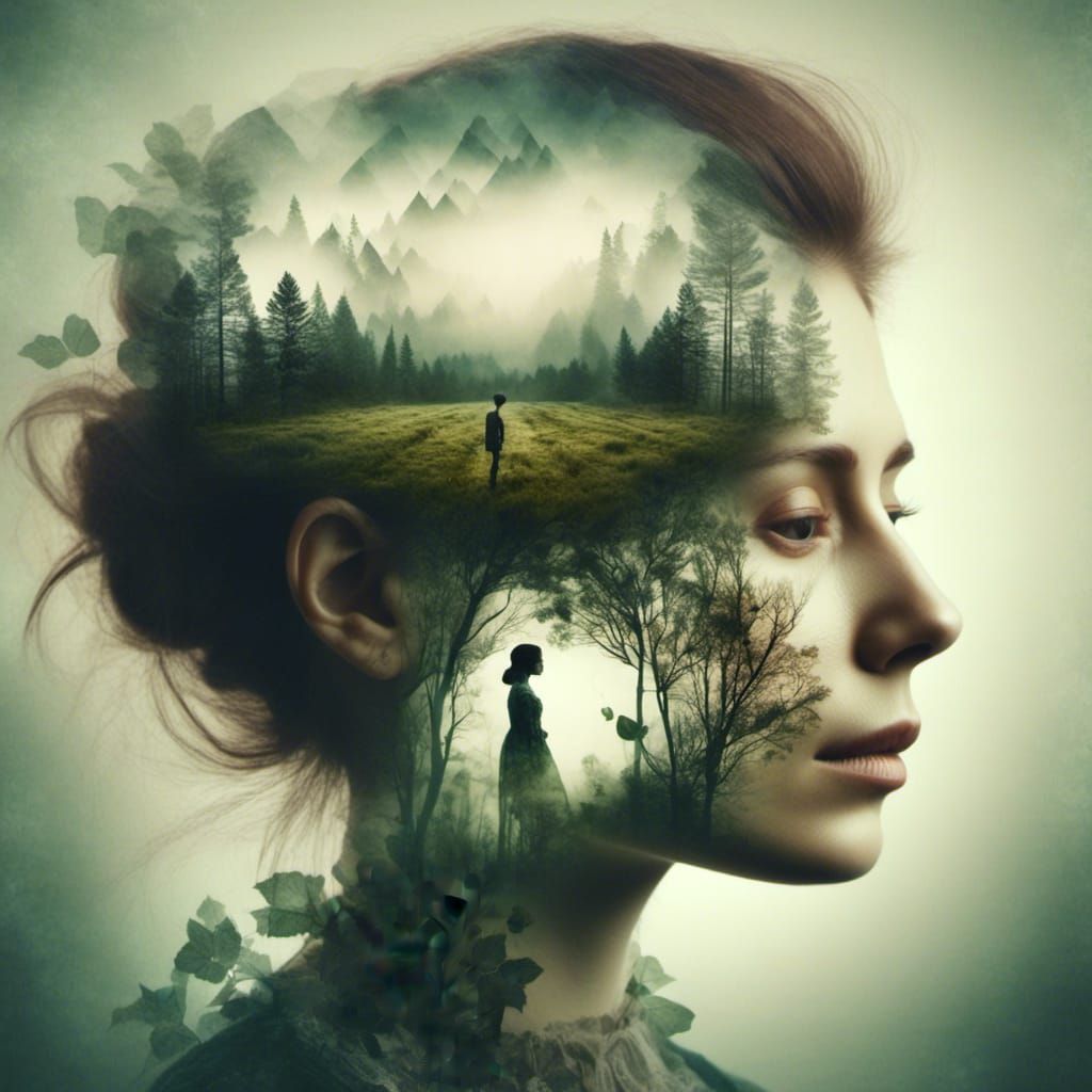 <lora:Memories:1.0> double exposure art