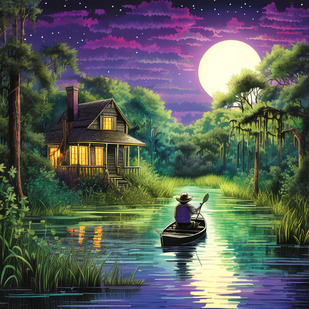 Pepe Boudreaux Paddles His Pirogue