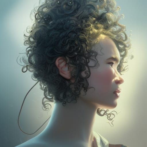 Curly hair - AI Generated Artwork - NightCafe Creator