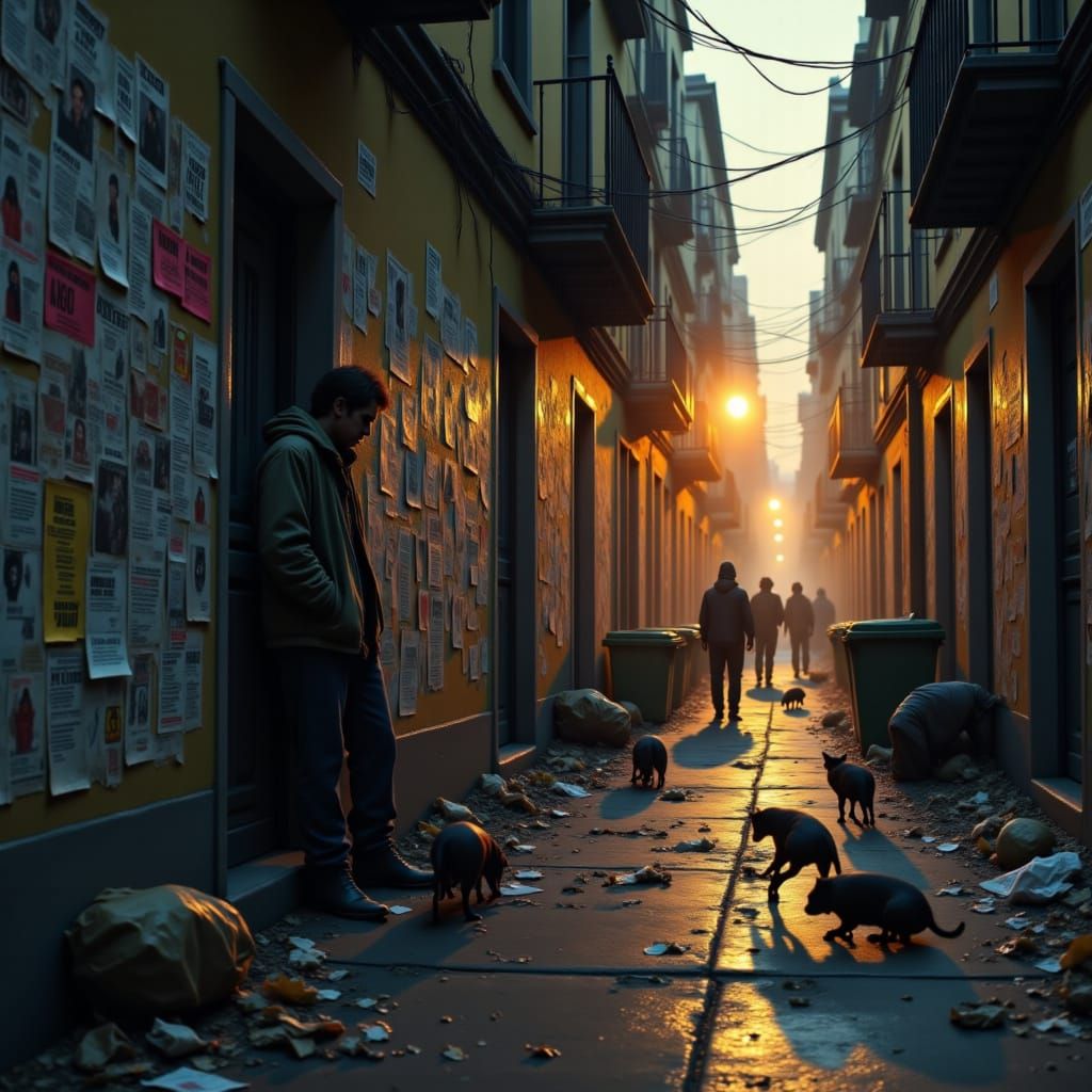 A woman looks scared experiencing <lora:Street Life:1.50> in Lisbon , 8k resolution concept art portrait by Greg Rutkowski, Artgerm, WLOP, A...