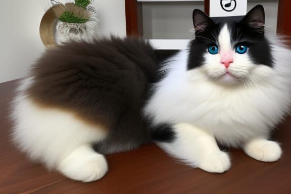 A fluffy cat