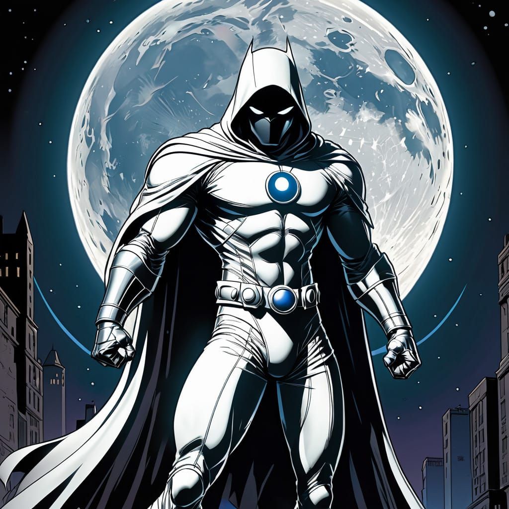 Moon Knight comic book illustration  by @EllaMoonDesign