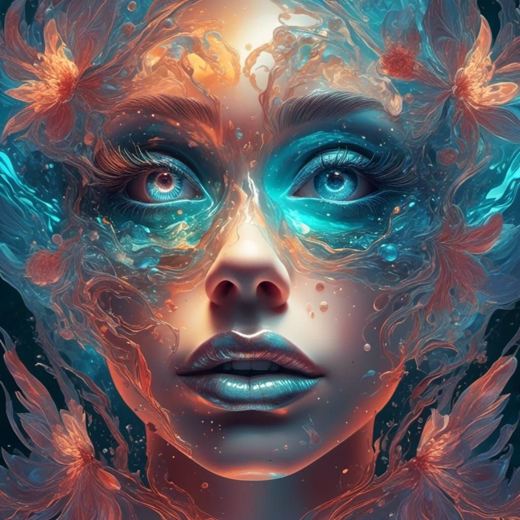 <lora:eye:1.0> Glass Lips with Smoke