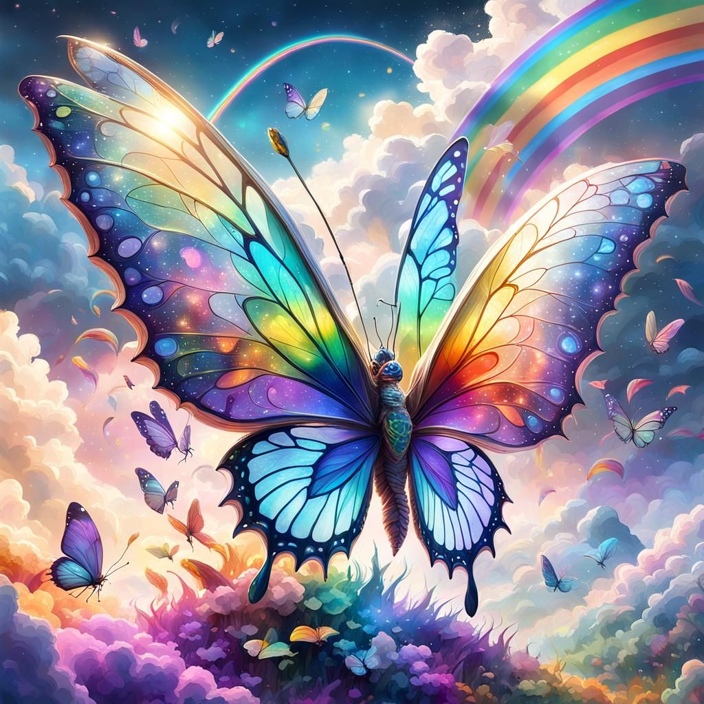 "Ethereal Butterfly in a Dreamlike Realm"