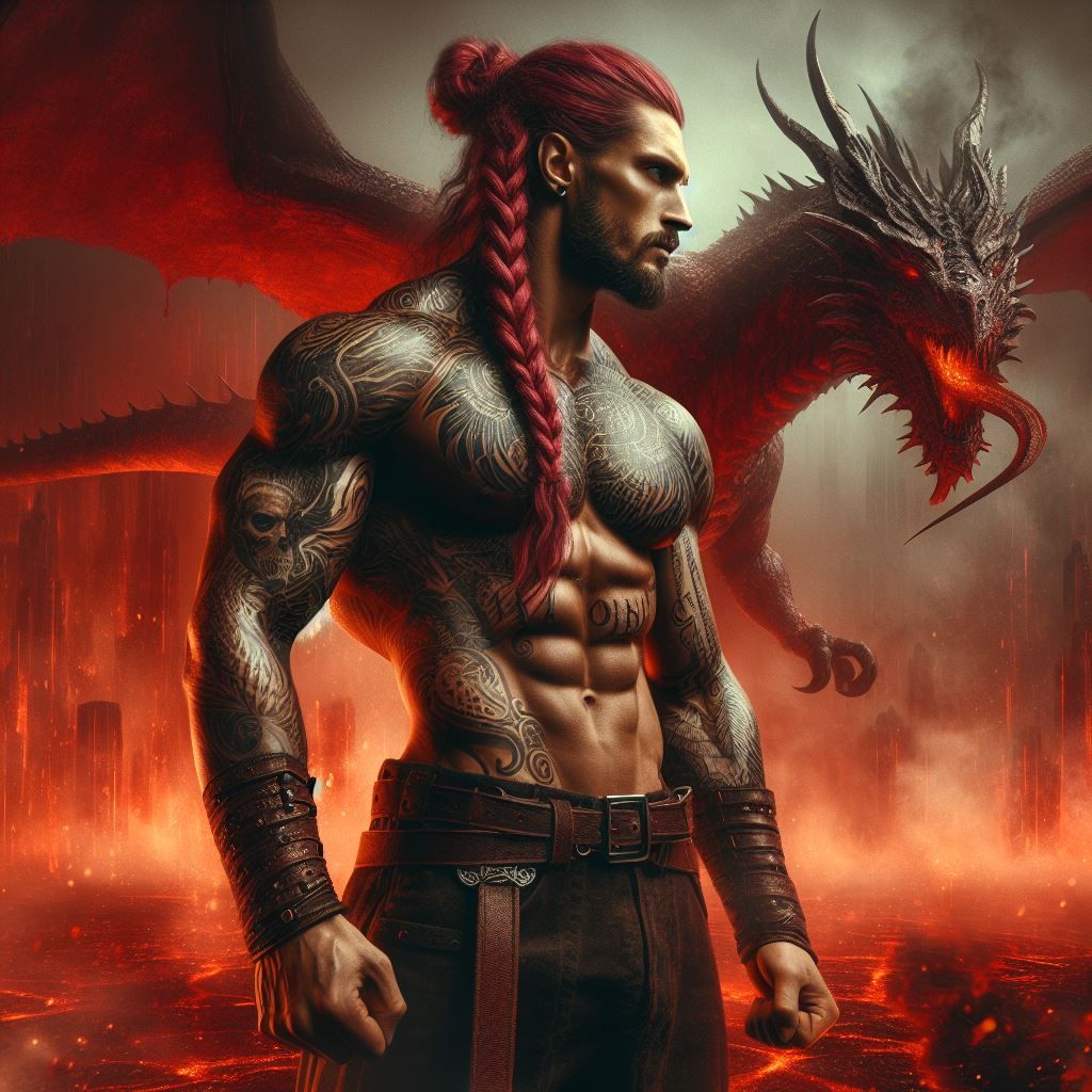 Fire warrior and his magma dragon 2