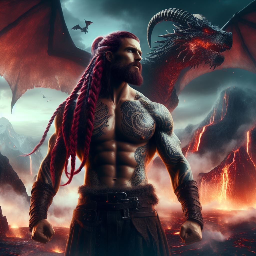 Fire warrior with his magma dragon