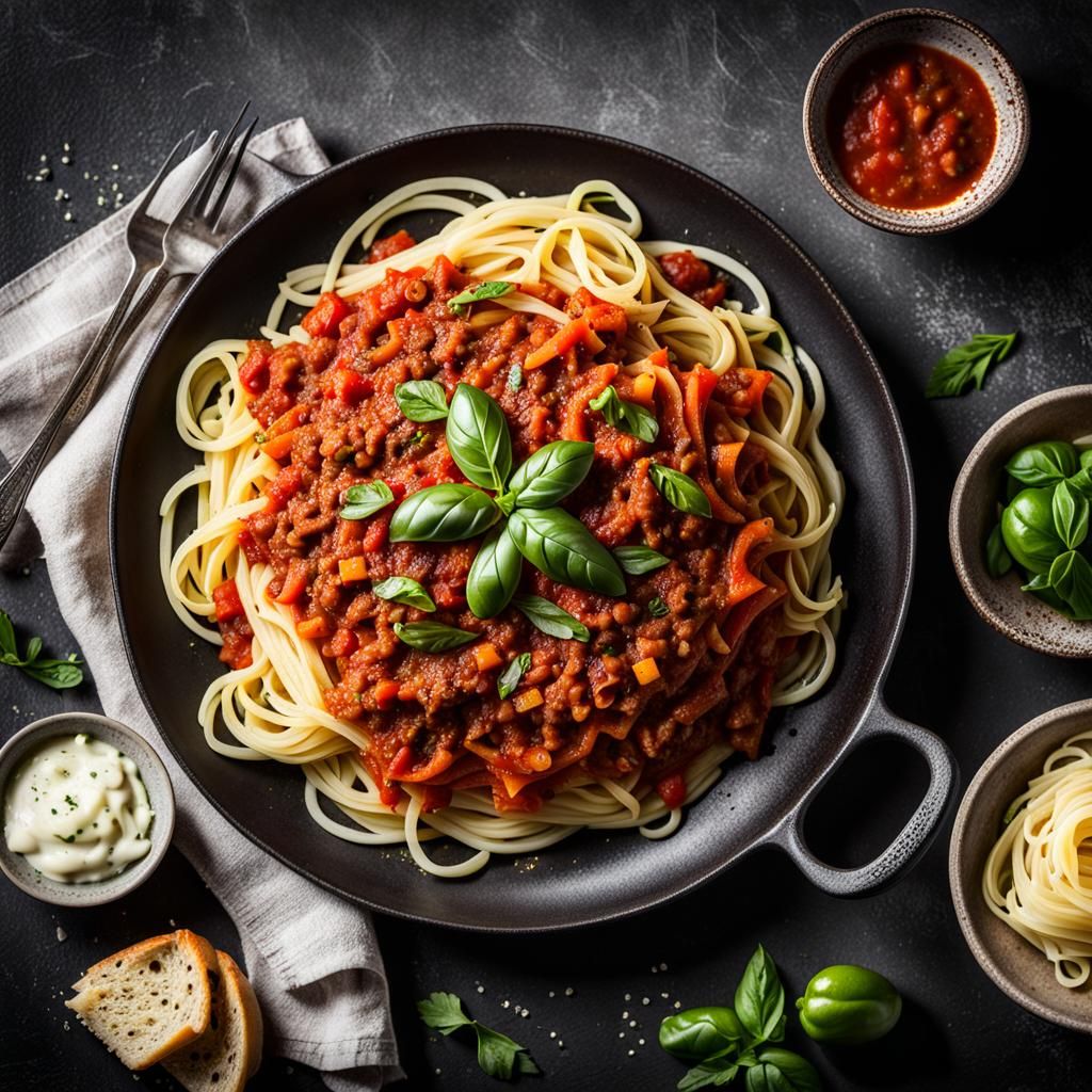 Vegetable bolognese, professional food photography