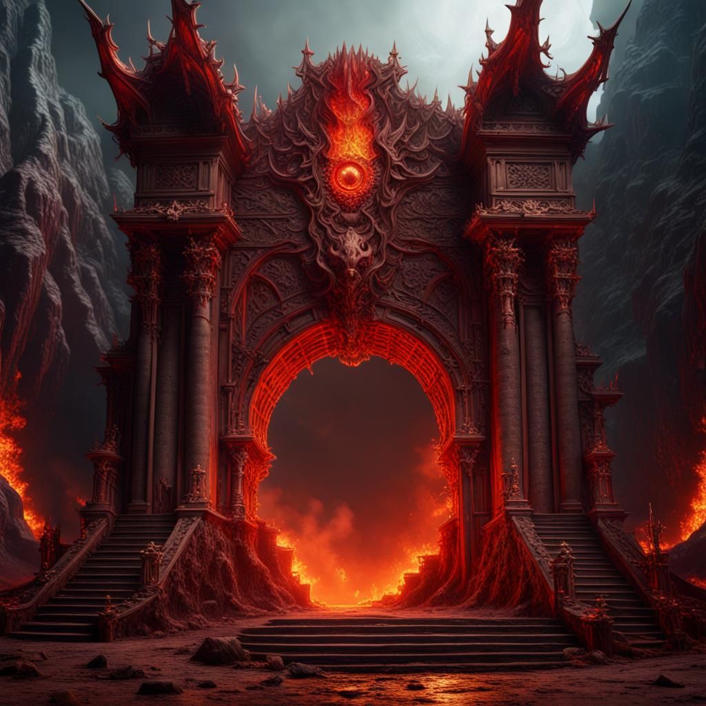 Fiery front door - AI Generated Artwork - NightCafe Creator