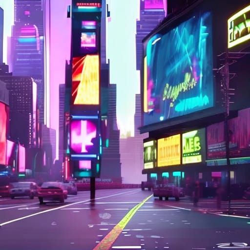 The lights of Times Square