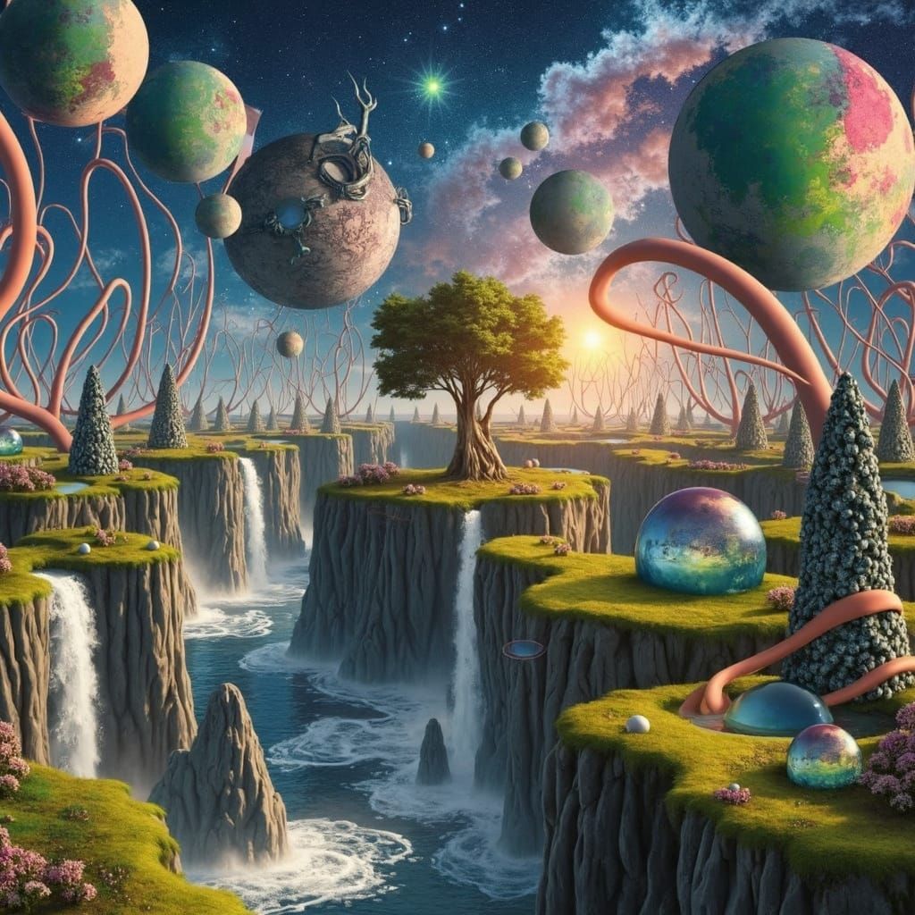 Paysage Onirique Surréaliste le monde imaginaire parfait onirique 
