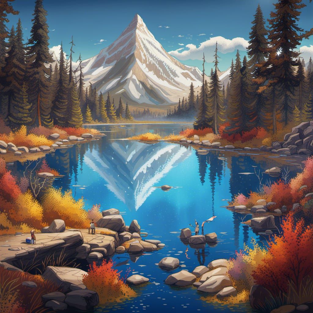 "Arrowhead Lake" AI Generated Artwork NightCafe Creator