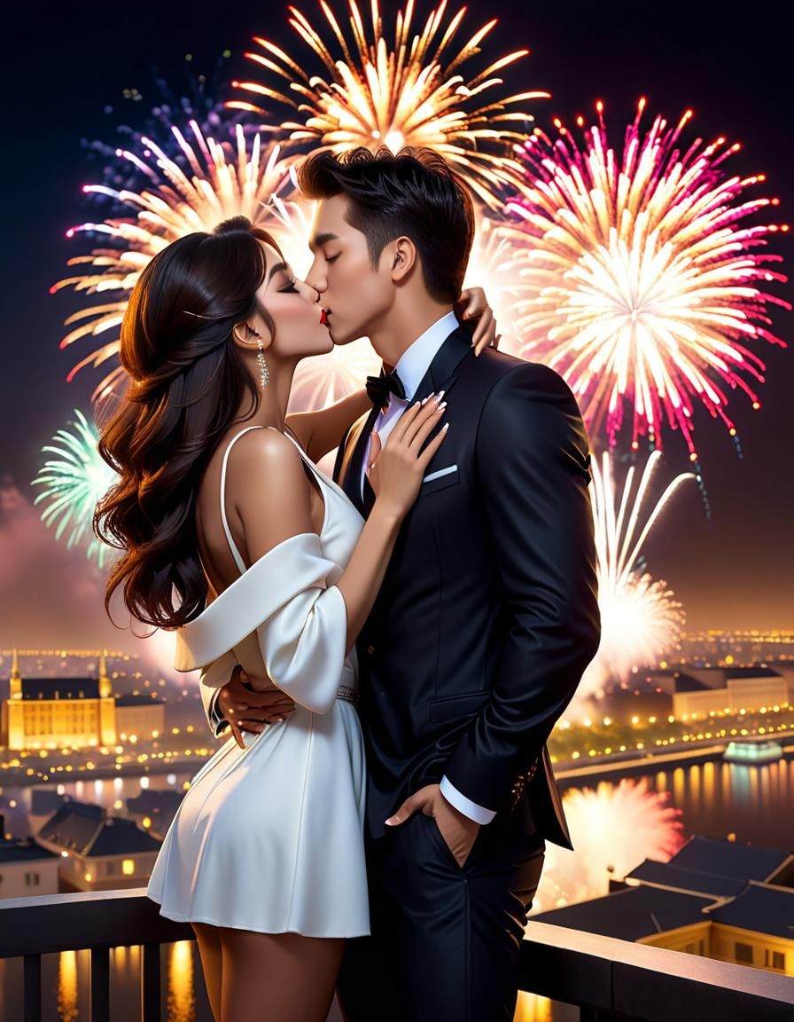 Greeting the New Year with a kiss  by @Cheshy