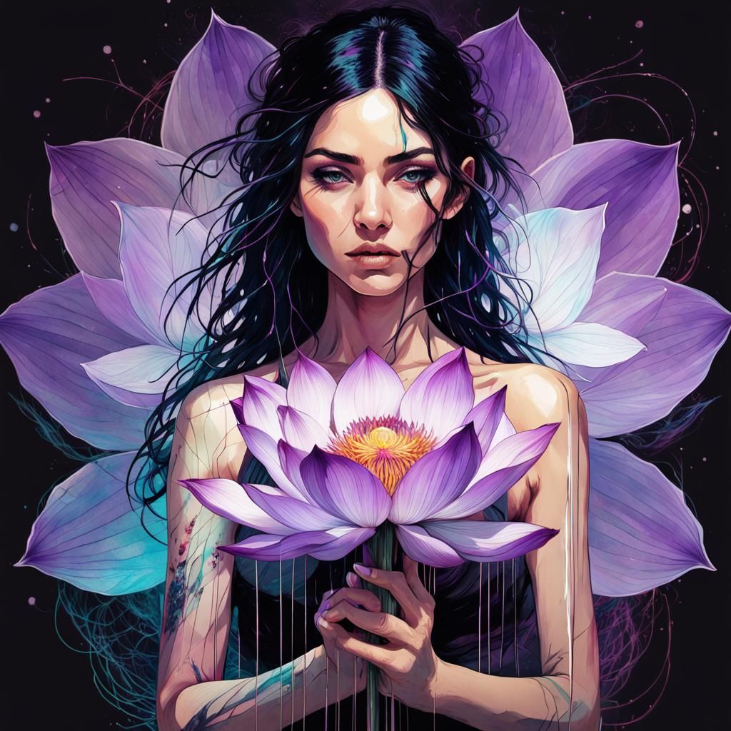 Purple Lotus AI Generated Artwork NightCafe Creator