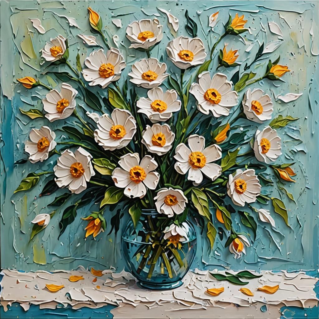 Impasto Flowers  by @undefined