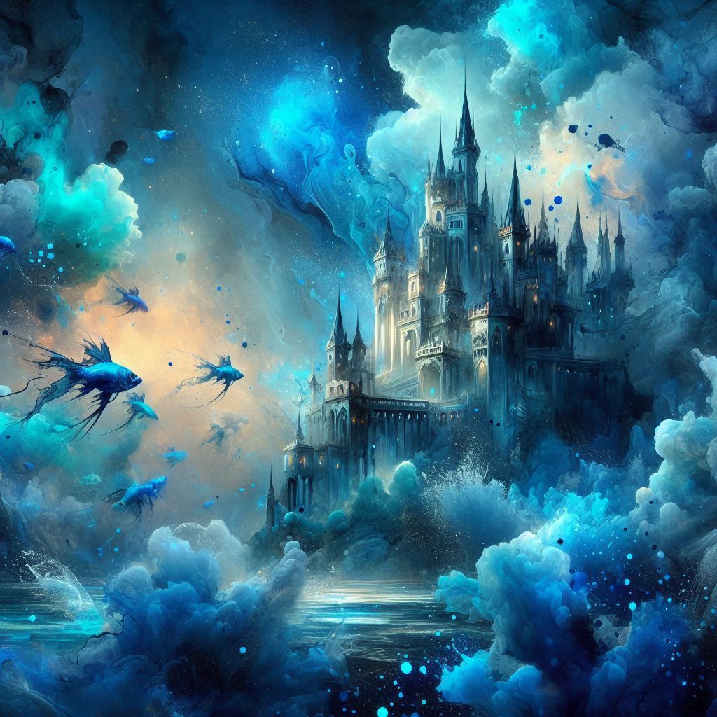 Blue castle  by @Croc_lover