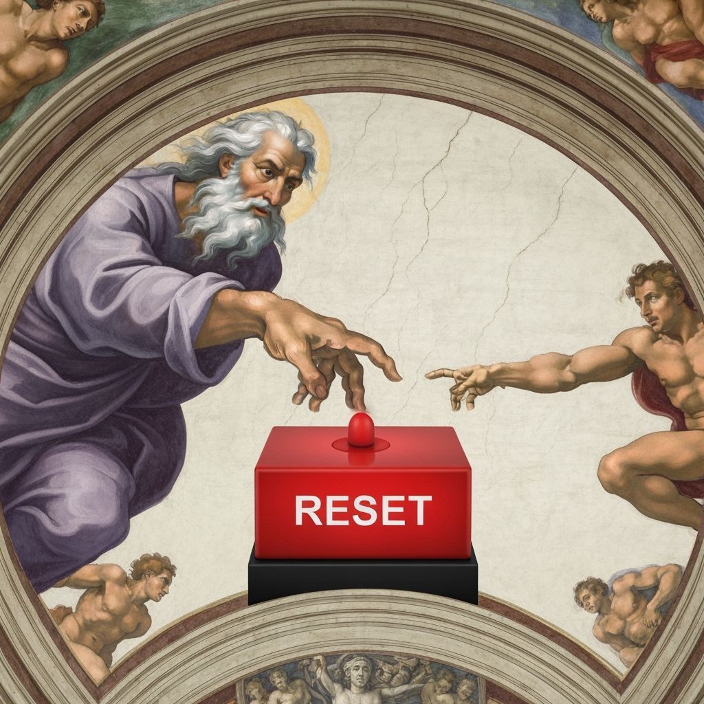 God's Finger Hovers Over Adam's Reset Button