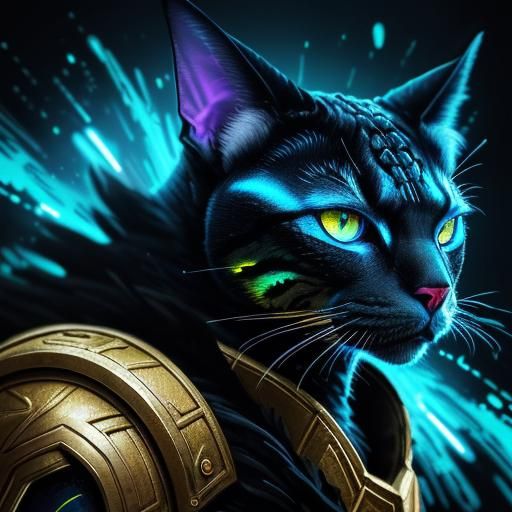 Cyber Cornish Rex Cat Valkyrie Warrior 2 - AI Generated Artwork ...