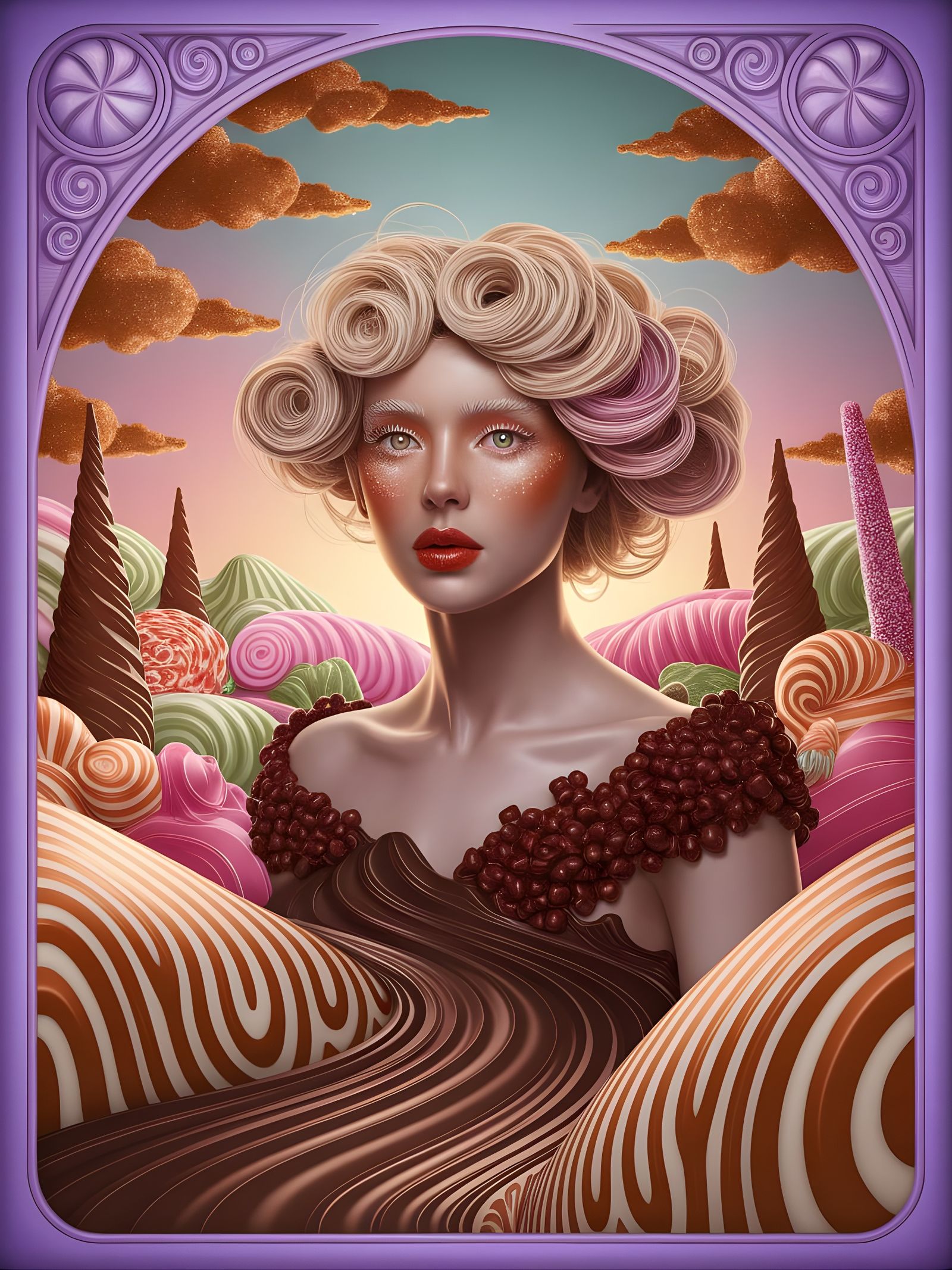 Confectionery Figure in Art Nouveau Style