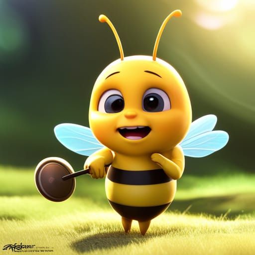 Cute Bee (step 1) - AI Generated Artwork - NightCafe Creator