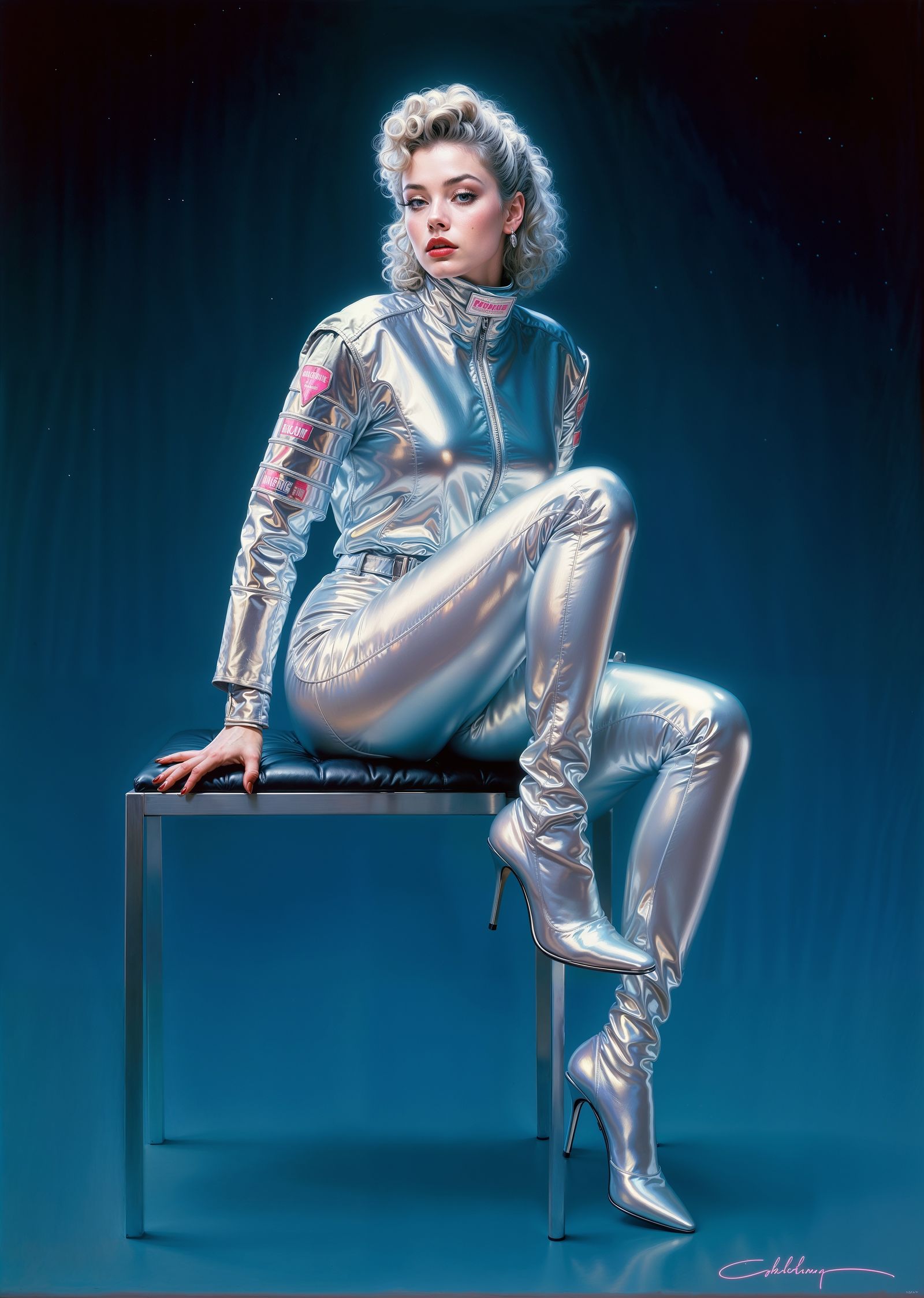 Retro 80s Sci-Fi Chrome Fashion