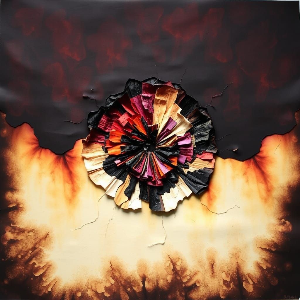 #68 burnt paper art