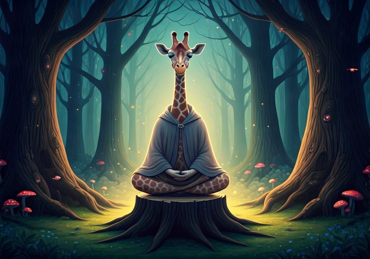 The Meditative Giraffe  by @Chanaka Aruna Munasinghe