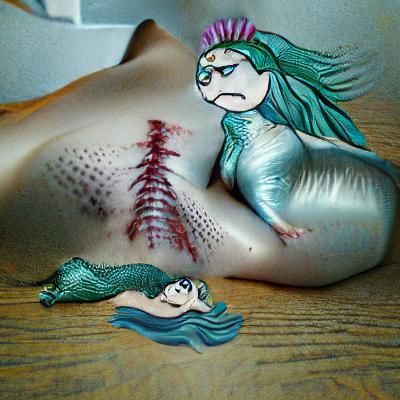 Mermaid in pain