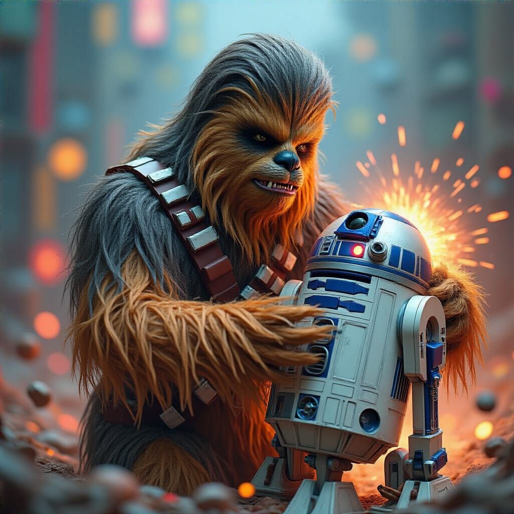 Chewy Tearing A Droid Apart