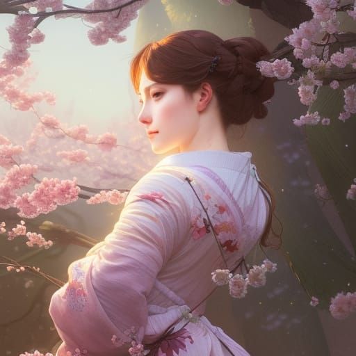 Traditional Sakura Garden  by @Moonlily