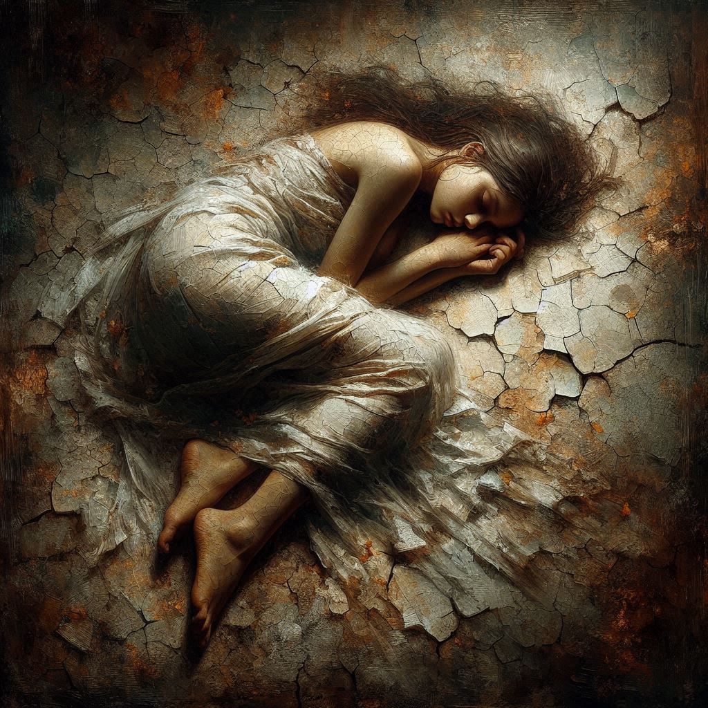 When she falls asleep.  by @Shywolf