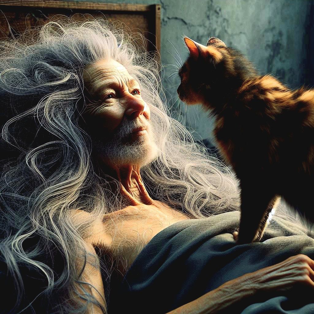 Old woman before breakfast