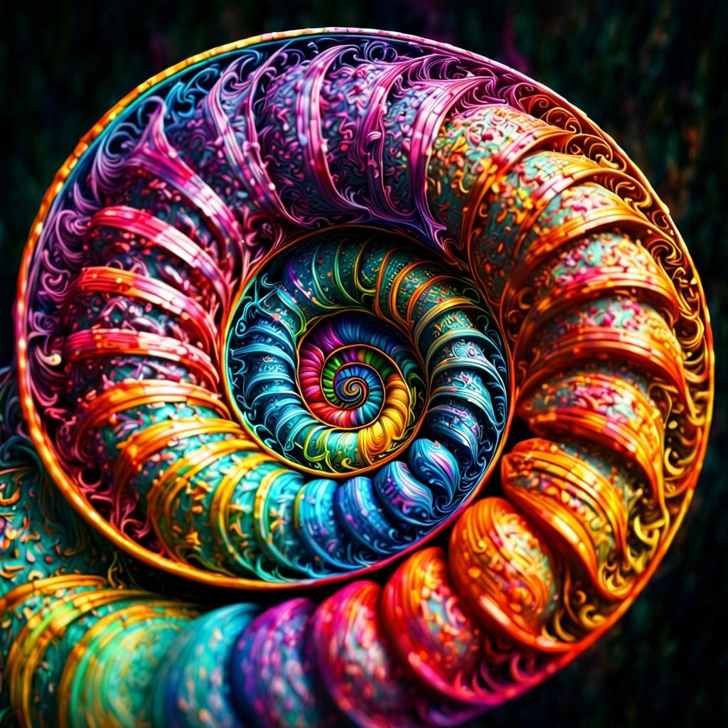 vibrant Fibonacci spiral