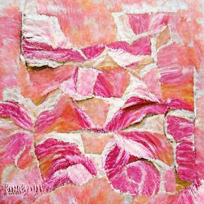 Pink boho pattern impasto