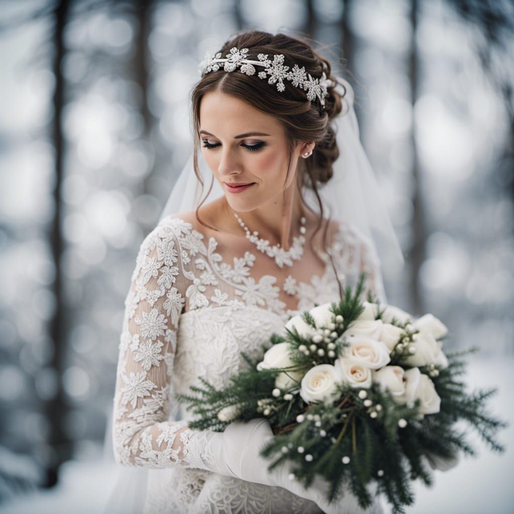 Portrait of beautiful winter wedding by Mario Schleinzer - AI Generated ...
