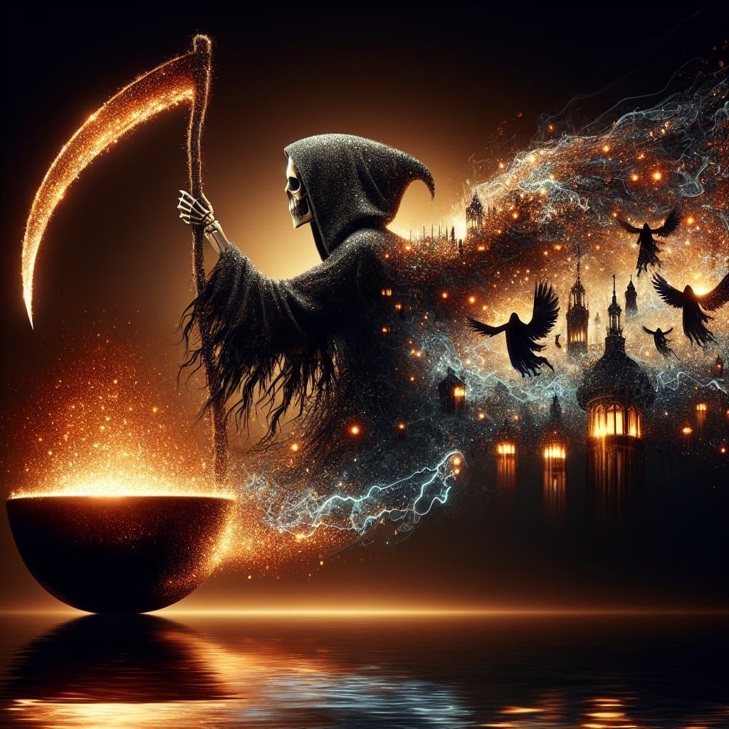 Grim Reaper Guiding Lost Souls  by @Nettis