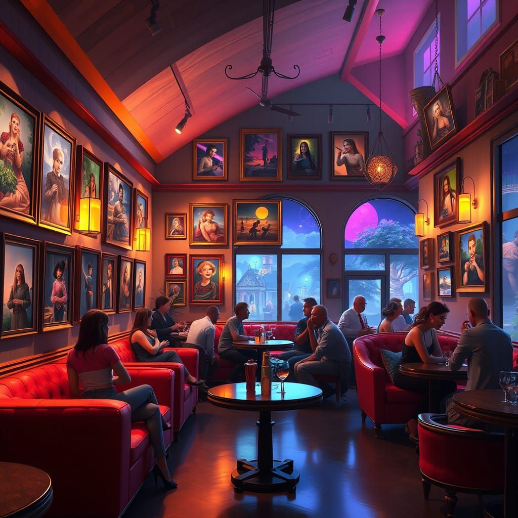 Comfortable at the NightCafe  by @JokeStirrer