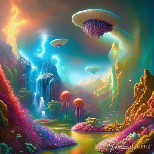 Mystical Fantasy Land AI Generated Artwork NightCafe Creator