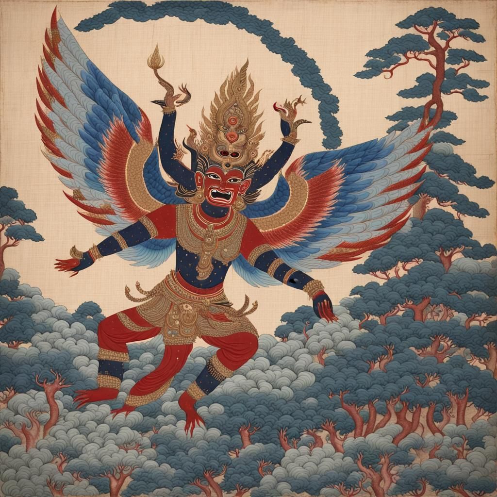 The Great Garuda Soaring In Space