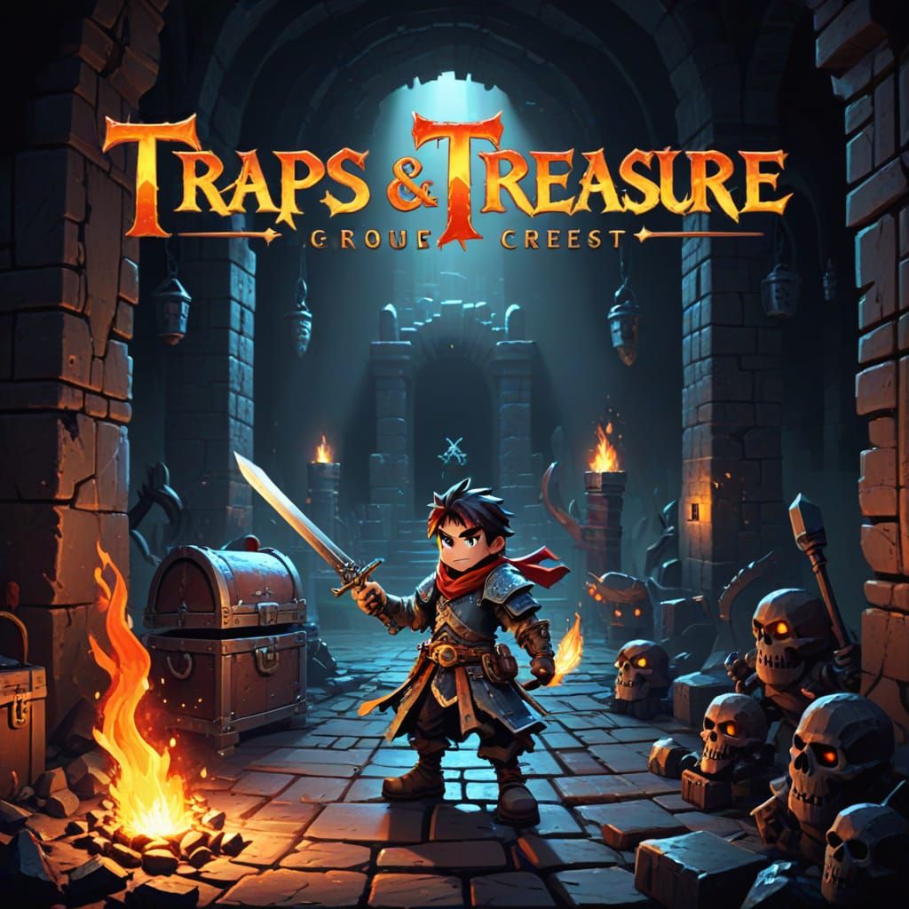 Traps & Treasure, a rogue-like dungeon crawler.  by @kjscosm 