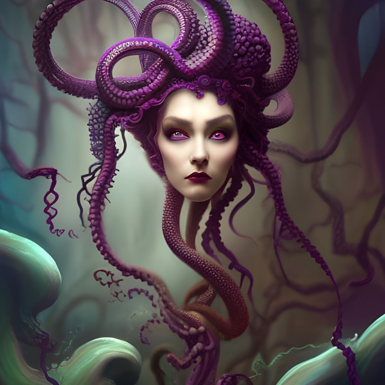 Medusa After Meeting Perseus - Ai Generated Artwork - Nightcafe Creator